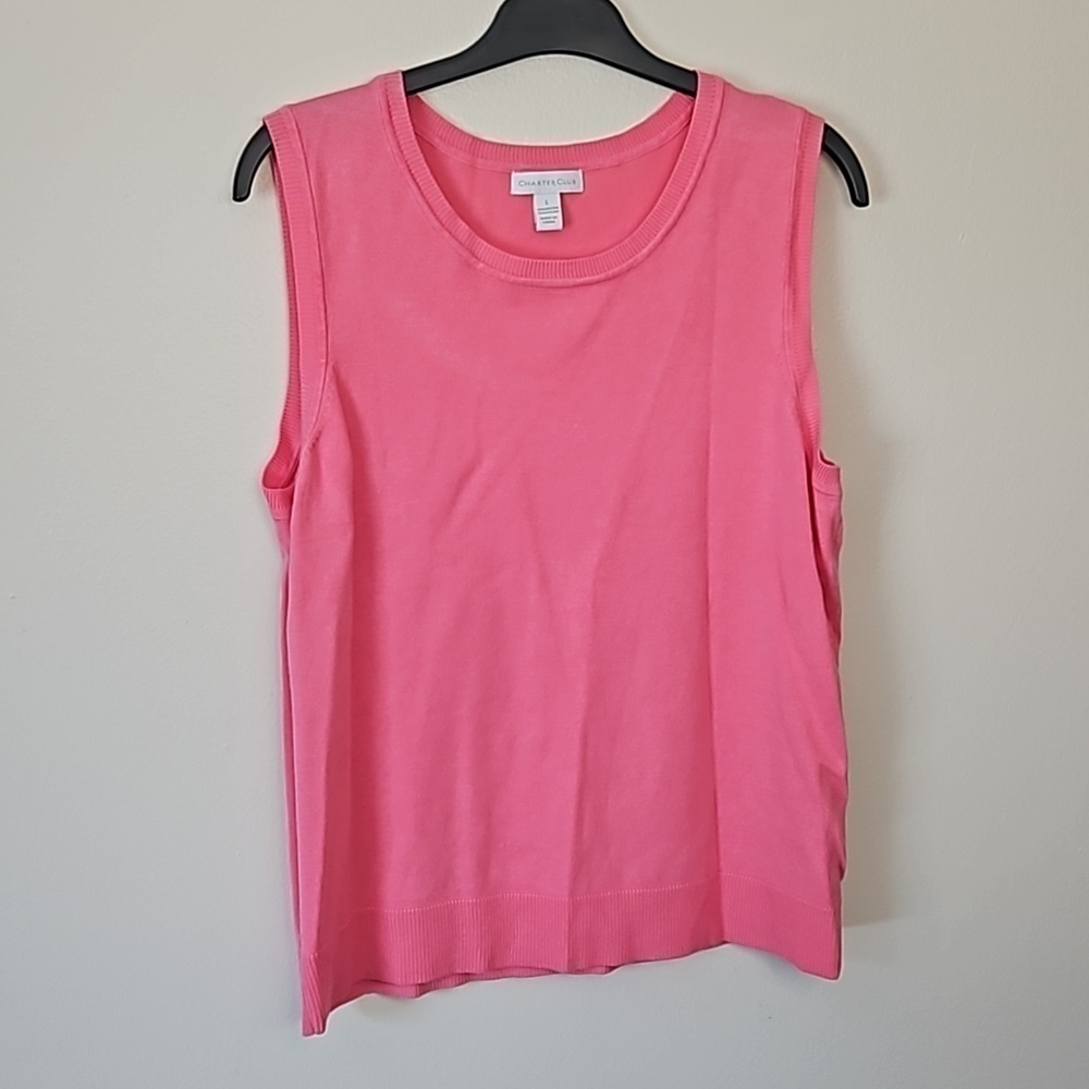 Charter Club Barbie Pink Scoop Neck Tank Top EUC
